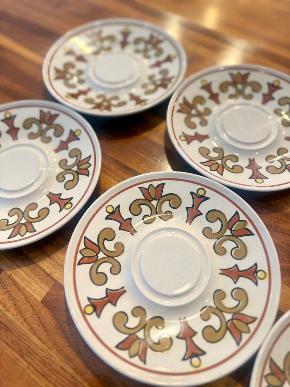 Vintage Mikasa Portico Epiqure One Saucers D4801 Stoneware 1970s Japan Set of 8
